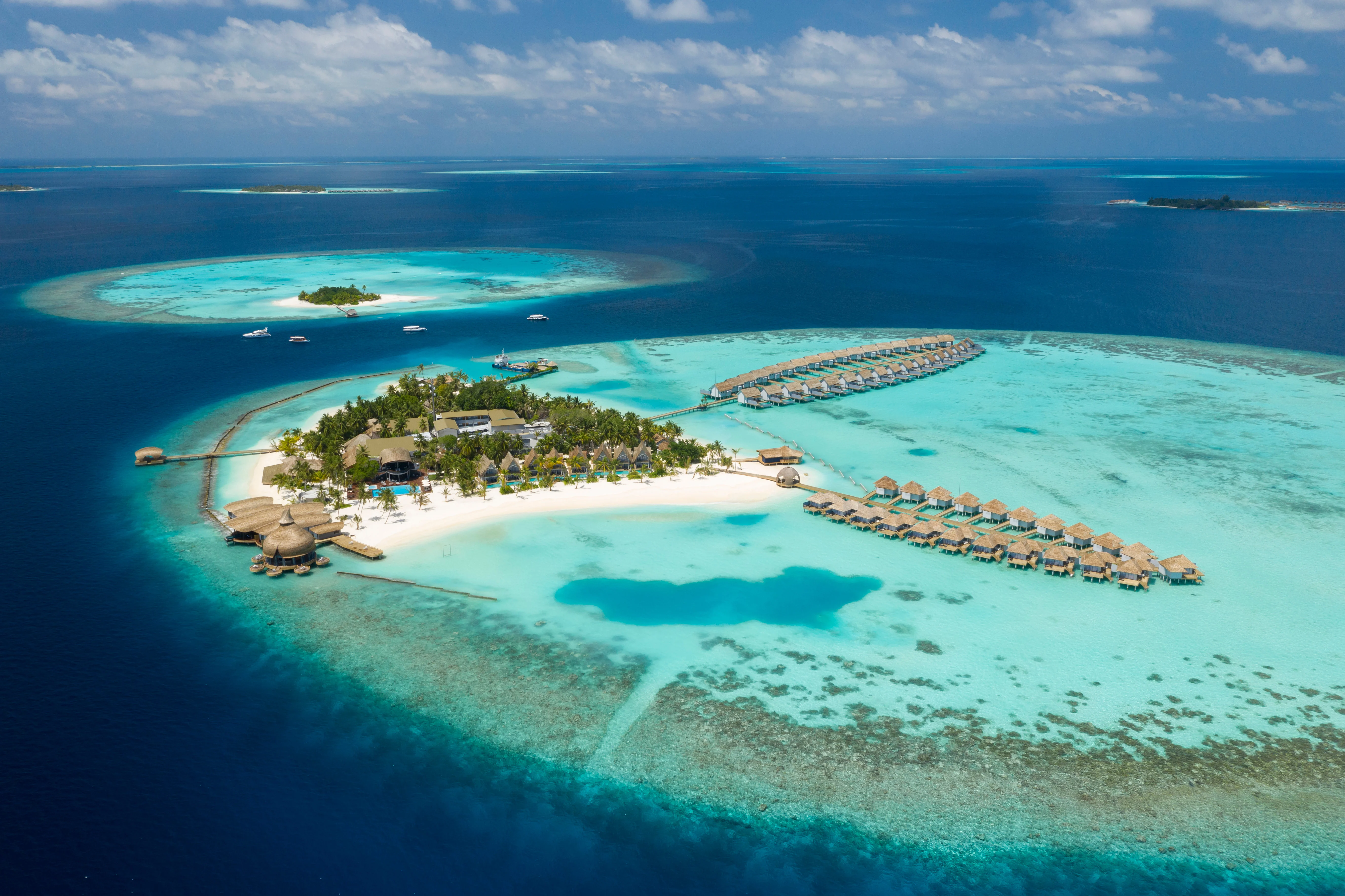 Outrigger Maldives Maafushivaru Resort — aerial view